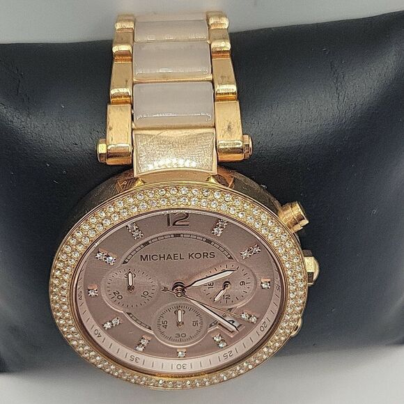 Michael Kors MK5896 Women's Stainless Steel Analog Blush Dial Quartz Watch BC718 - Picture 4 of 10